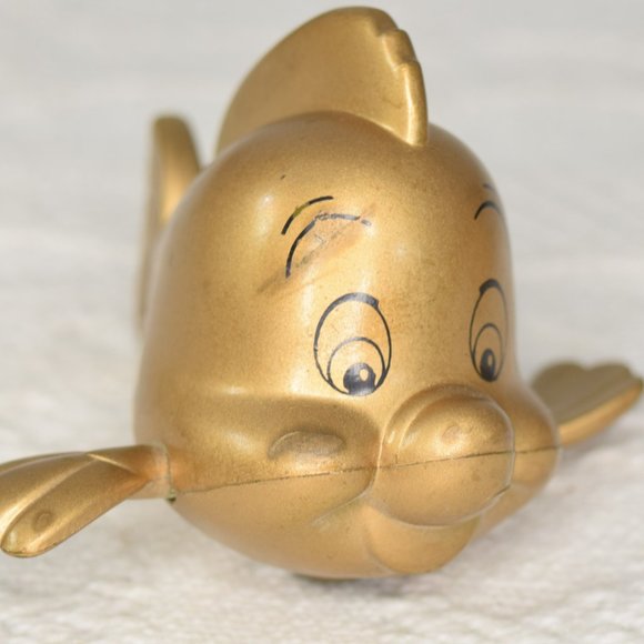 Vintage Disney Little Mermaid Gold McD's Happy Meal Toy Prince Eric Flounder Lot - Picture 12 of 13